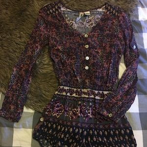 Long Sleeved Floral Romper